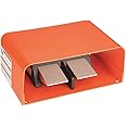 Linemaster TWIN 88SH1-05 Classic IV Twin Foot Switch, Electrical, 2-Pedal, Momentary, SPDT, Single Stage each pedal, Full Aluminum Guard, Black and Orange