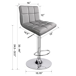 Leopard Bar Stools, Modern PU Leather Adjustable