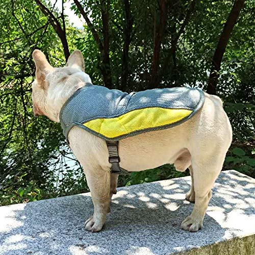 Hifrenchies Cooling Vest Harness for Dogs French Bulldog Summer Cooling Vest Outdoor Dog Jacket Safety Reflective Vest Cooler Jacket Sun-Proof Pet Coat Vest for frenchie(S)