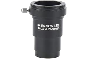 3X Barlow Lens, Metal M42x0.75 Thread Interface for 1.25 Inch Astronomical Telescope Eyepieces,