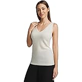 SHKOREKUTA Women's Sleeveless V-Neck Cashmere Camisole,Tank Tops, White