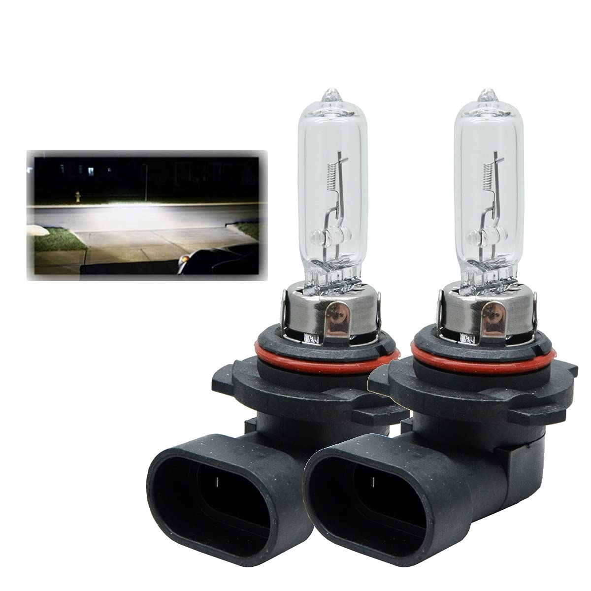 Riloer 2Pcs Super Bright 12V 55W 9012 Headlight Exterior White Headlamps Halogen Lamps Bulbs