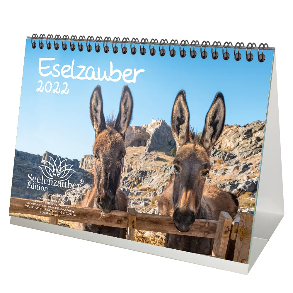 Eselzauber DIN A5 Desk Calendar for 2022 Donkey Seelenzauber