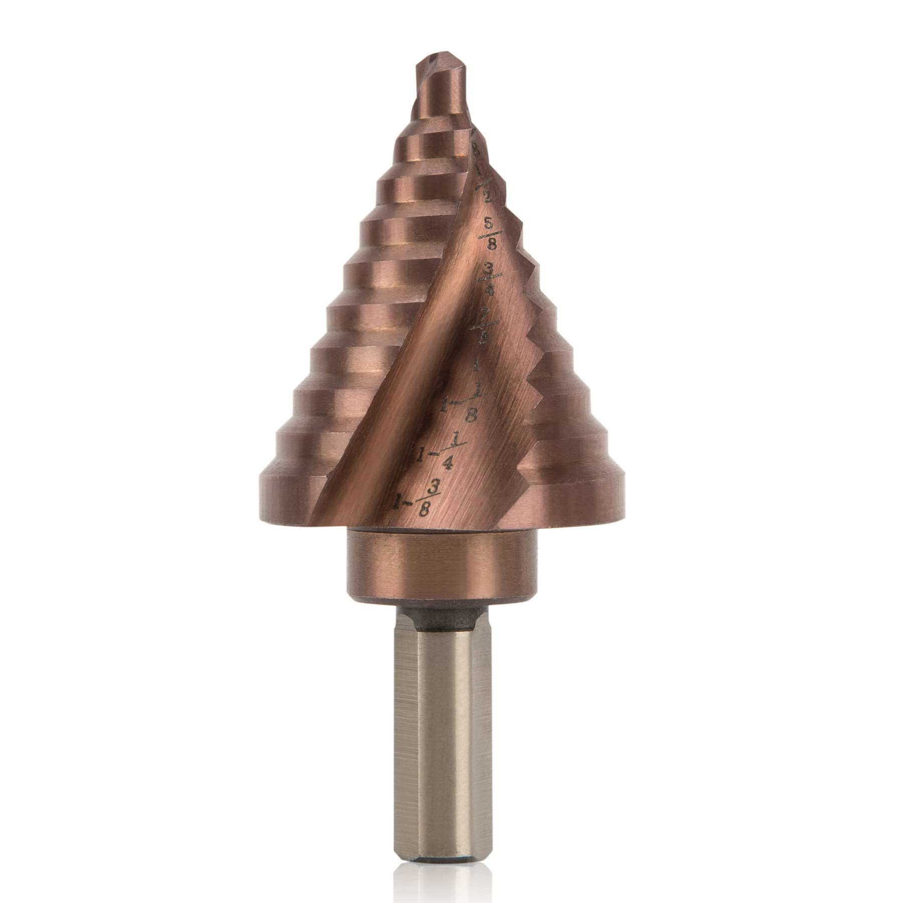 ZELCAN Cobalt Added M35 Step Drill Bit, Spiral Step