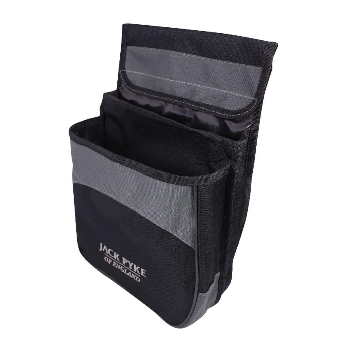 JACK PYKE Sporting Cartridge Pouch – 600D Cordura Shotgun Shell Holder with Dual Pockets, Belt Mounted, Holds 50 Cartridges, Waterproof Ammo Bag for Clay & Game Shooting - Black