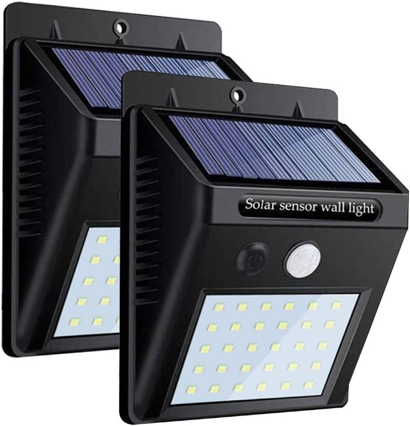 Solar Lights Outdoor, AOMEES Solar Motion Sensor Lights Waterproof Super Bright Wireless Solar Security Lights for Garden Fence Yard Patio Pathway Driveway (2 Pack)