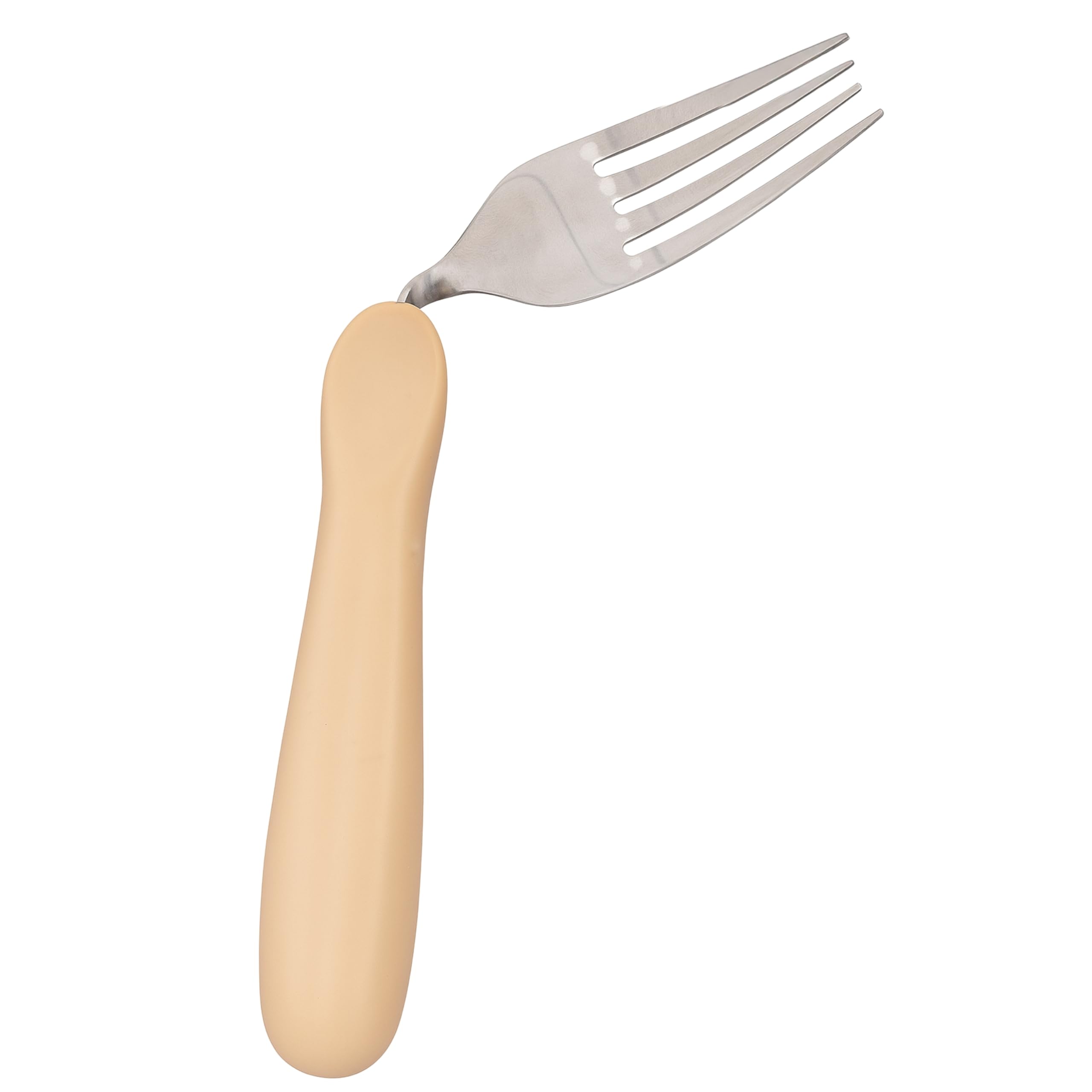 NRS Healthcare Homecraft Caring Cutlery,Ivory Handle Left Handed Fork,Stainless Steel Eating Utensil,Silverware for Weak Grip, Restricted Movement,Elderly,Disabled,Handicaps