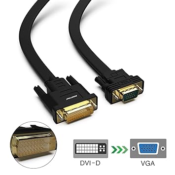 aROTaO DVI auf VGA Kabel, 2M DVI D 24+1 zu VGA Kabel Adapter, vergoldet 1080P DVI auf VGA Digital Video Kabel Adapter Konvert