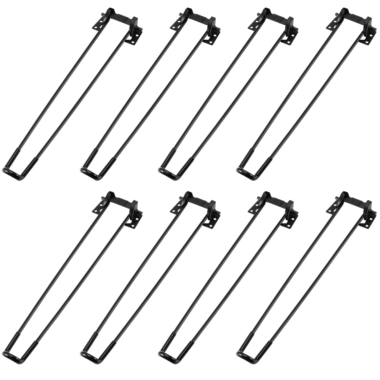 MUKCHAP 8 Pcs 17 Inch/43cm Foldable Hairpin Legs, Metal Pin Legs Hairpin Table Legs Furniture Legs with Protect Feet for Coffee Laptop Table DIY Mini Desk, Nightstand, Black