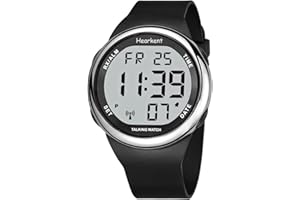 Hearkent Atomic Talking Watch Sets Itself for Visually impaired or Seniors LCD Big Number Easy-to-Read Talking Watch for Elde