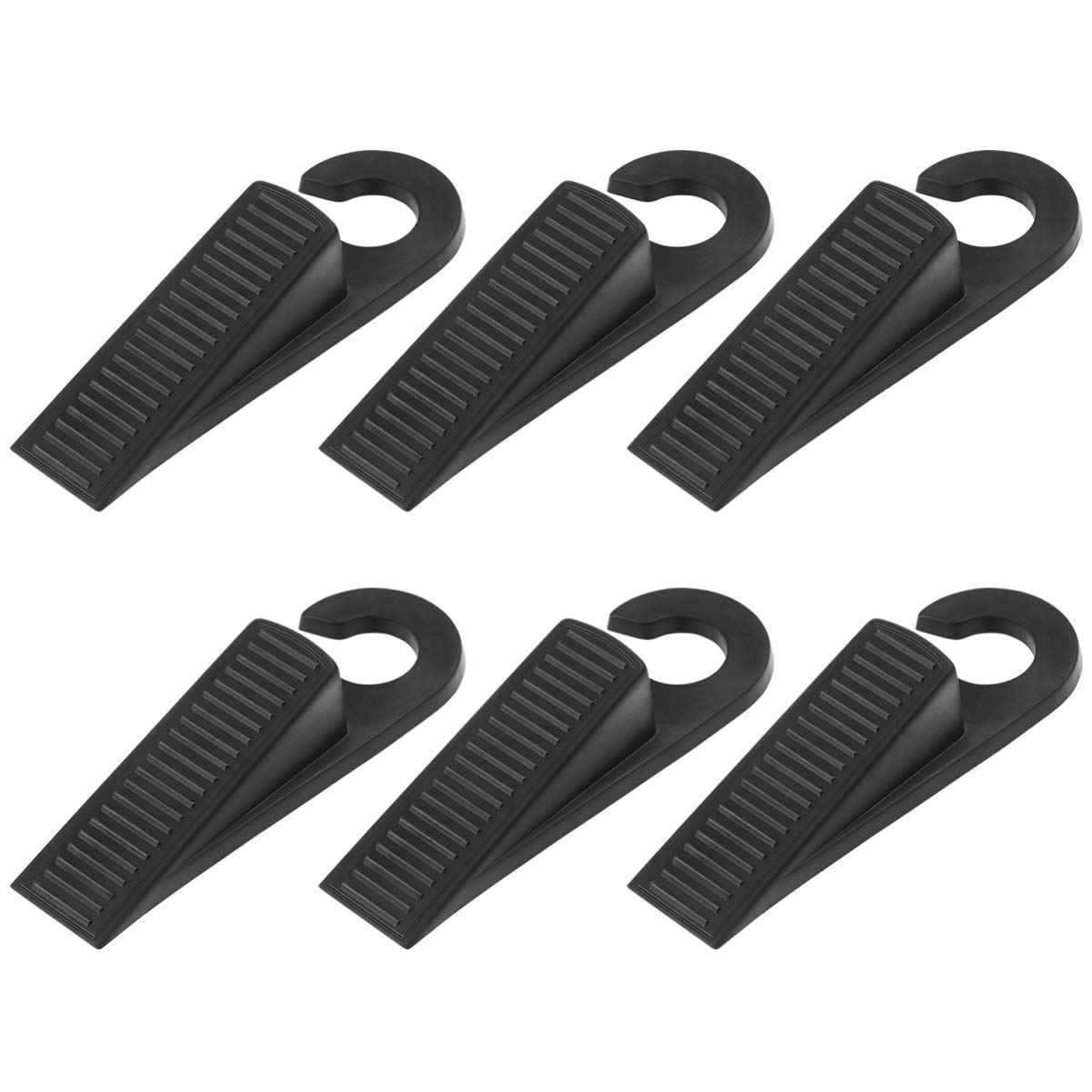 6PCS Black Rubber Door Wedge Stoppers,Non-Slip Door Noiseless Door Block Wedges,Heavy Duty Resistant Door Stop Wedge Suitable for Homes/Offices/Floors