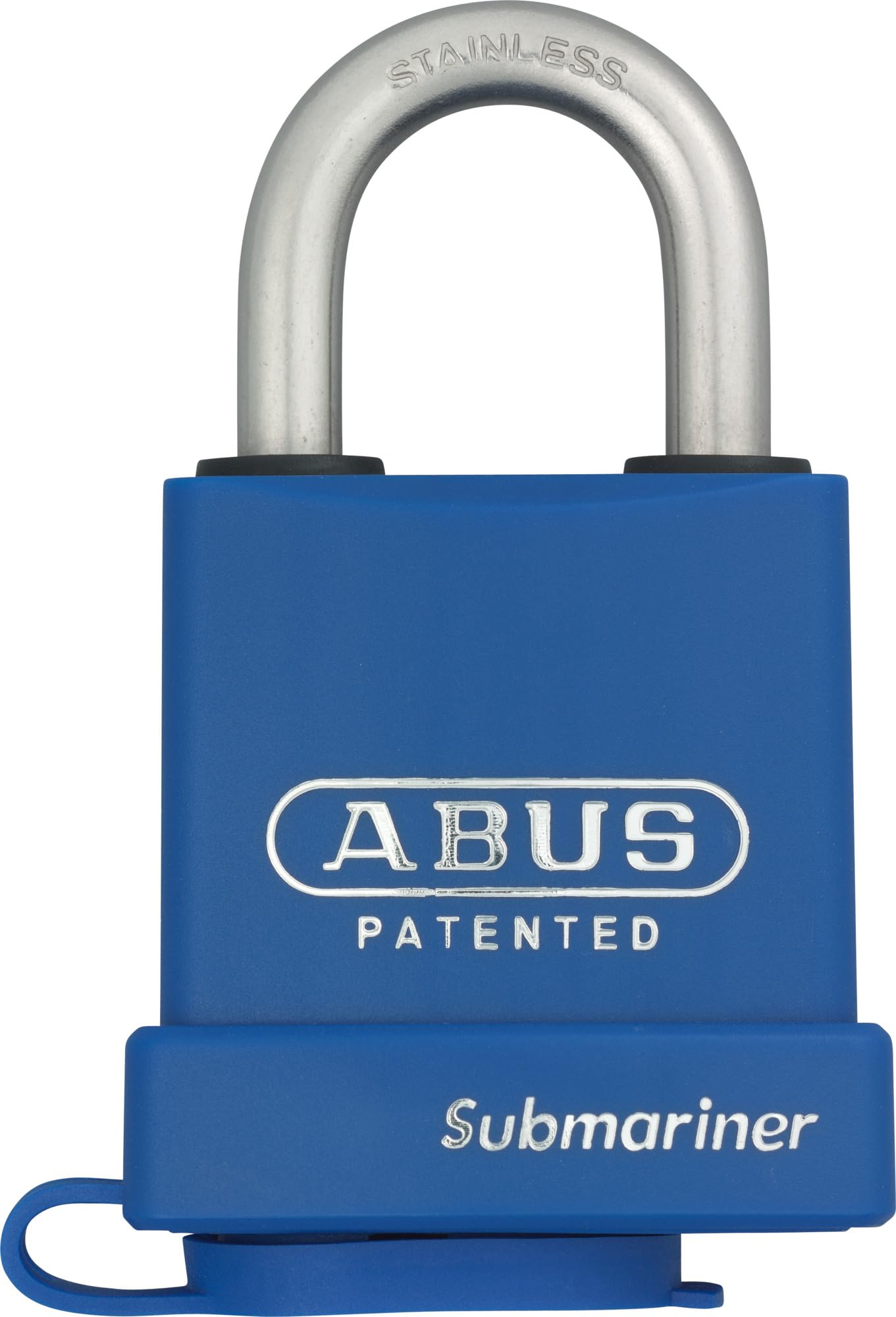 ABUS Submariner 83WPIB/53 Padlock - Weatherproof - with rustproof Hardened Stainless Steel Shackle - with Plastic Coating - ABUS Security Level 8 - Blue