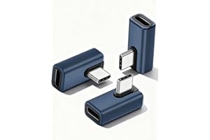 CERRXIAN USB C Adapter 3 Pack, 90 Degree USB C Male to USB Type-C Female Adapter 80 Gbps 240W Charge OTG Converter Speed Data