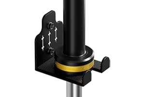 JNIHEEP Barbell Wall Holder,Olympic Hanger,Garage Gym Bar Wall Rack,Vertical Barbell Mount Rack,Space Saving Commercial or Home Gym Accessory,Holds Under 33mm Bar Size(Black)