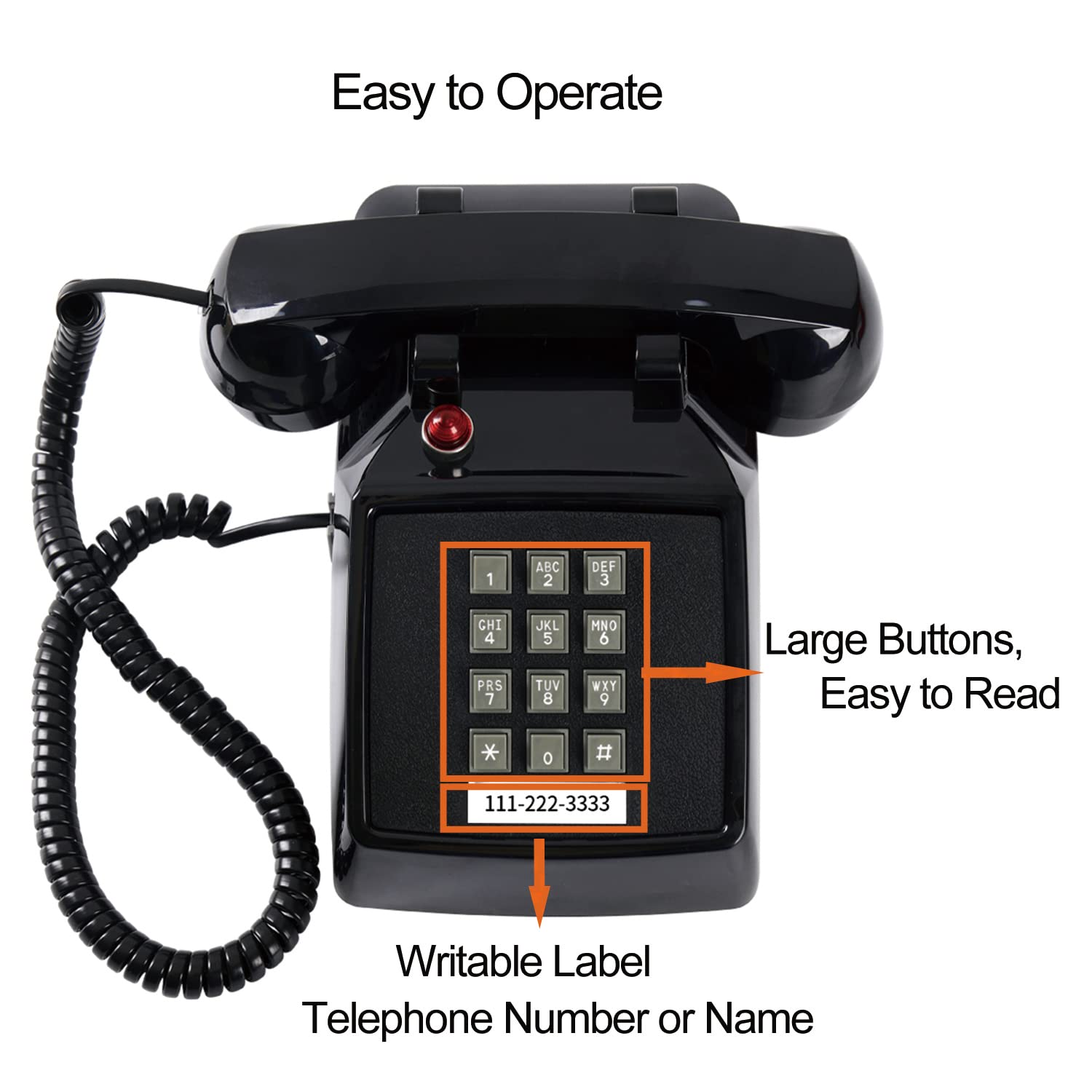 Analog Ringer Phones Mua HTMengt Retro Traditional Landline Phone (Ringing Indicator ...