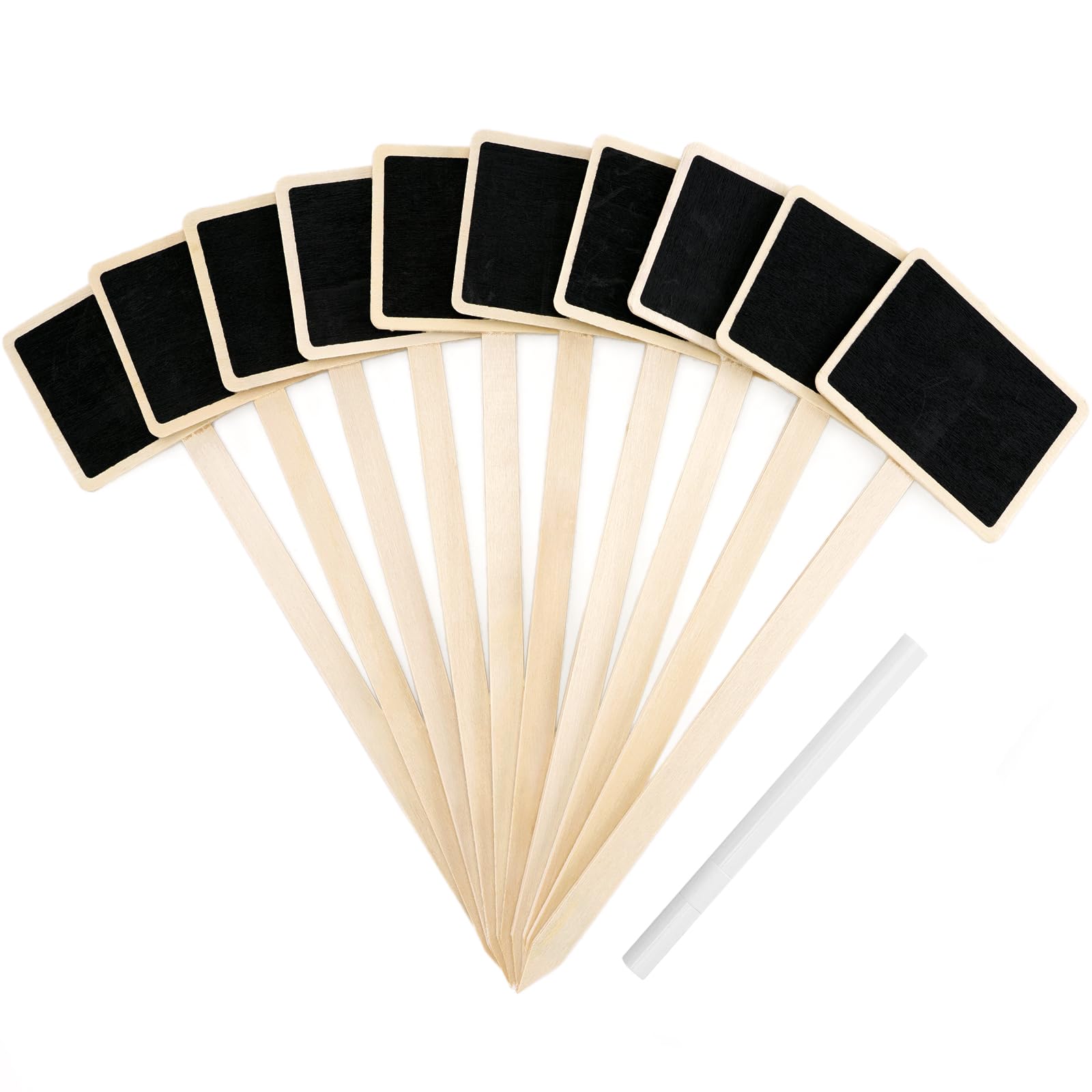 KINGLAKE 20Pcs Wooden Plant Labels with Marker Pen, T-Type Garden Plant Markers Mini Black Board Plant Tags for Herbs Seed Seedling Vegetables Flowers Potted Plants, Rectangular