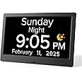 Mitoart 10.1 Inch Digital Alarm Clock with Date and Day of Week for Dementia Seniors, Clear Large Screen, Multiple Alarm Sets, Auto DST, Designed Specifically for Elderly - Black