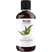 NOW Essential Oils, Eucalyptus Oil, Clarifying Aromatherapy Scent, Steam Distilled, 100% Pure, Vegan, Child Resistant Cap, 4-