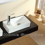 Home Supplies Ceramic Bathroom Sink Cloakroom Basin 10x41x21.5cm Gloss White view 2