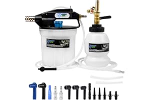 SMOTIVEPRO Pneumatic 2L Vacuum Brake Bleeder Fluid Extractor Pump Kit,Hands-Free Operation Air Pressure Brake Bleeder Tool with Adapters & 1L Refilling Bottle
