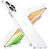 Dataroad for iPhone 16 Pro Max Slim Case[Paper-Thin]0.2mm 6.9 Inch,with 2 Screen Protector Tempered Glass,Translucent Back[Non Yellowing]Ultra Full Protective Cover[Anti-Fingerprints],Frosted Clear