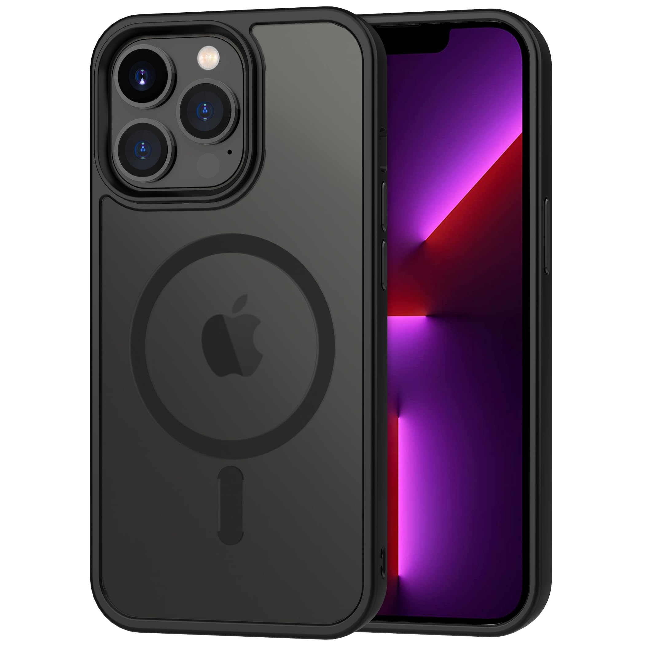 Photo 1 of CACOE Magnetic Case for iPhone 13 Pro 6.1 inch-Compatible with MagSafe & Magnetic Car Phone Mount,Anti-Fingerprint TPU Thin Phone Cases Cover Protective Shockproof (Matte Black)
