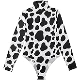 Gugusary Women's Long Sleeve Bodysuit Turtleneck Leotard Top Bodycon Jumpsuit