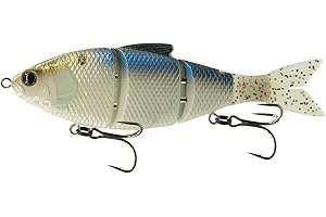 6TH SENSE Trace 5" Multi-Jointed Swimbait - 4-Piece Life-Like Action - Premium 3D Eyes and Scales - Sharp Black Nickel Hooks - Bass Fishing Lure