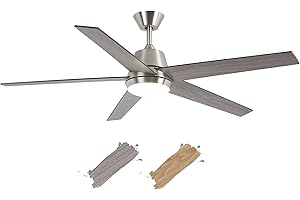 Vaczon Ceiling Fans with Lights and Remote 52 Inch Modern Ceiling Fan with 6 Speeds, Dimmable LED, Reversible Noiseless DC Motor, Two-Color Blades, Cooling Fan for Bedroom, Living Room, Dining Room