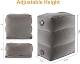 Maliton Inflatable Airplane Foot Rest Gray 3-Height Adjustable Travel Pillow view 5