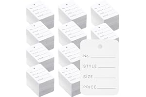 Nicunom 2000 PCS Price Tags,1.94" X 1.38" Price Display Tag Clothes Size Tag Store White Paper Tags for Jewelry, Clothing, Re