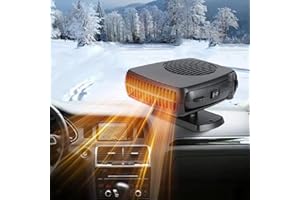 QEPJO Car Heater,Portable Car Heaters for Vehicle 12V 200W Heater for Car Plug in Cigarette Lighter,360° Rotation Defroster for Car Windshield 2 in 1 Heating & Cooling Fan