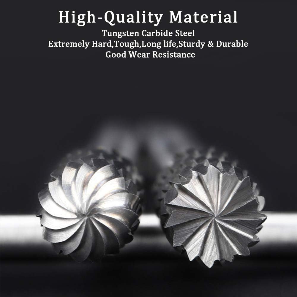 Tungsten Carbide Rotary Burr Set for Dremel 10PCS Carbide Double Cut Carving Burr Bits with 1/8” Shank Rotary Tool Accessories for Woodworking Engraving - Image 5