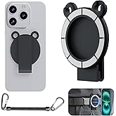 CCSamll Magnetic Belt Clip Holder with Anti Theft Phone Chain, Detachable Secure Clip Holster for Hiking Travel Outdoor Climbing for Apple iPhones Samsung Google Moto Xiaomi Mag Black