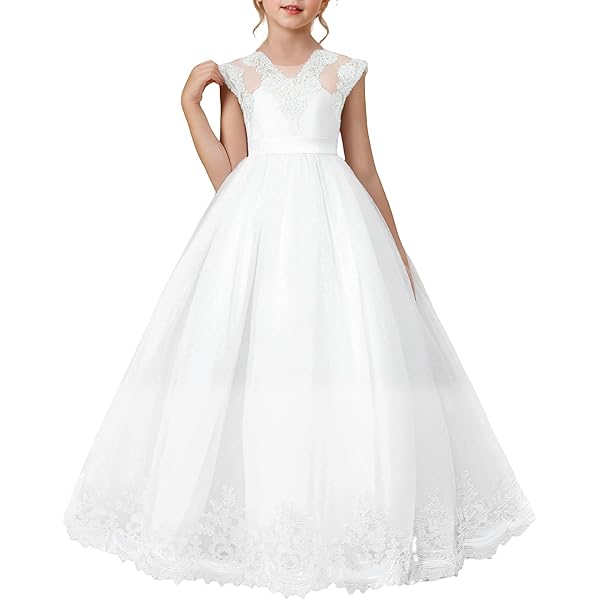 Amazon.com: Elegant Ivory Girls Dress with Floral Embroidery - Perfect for  Special Occasions Age 2 Years: Clothing, Shoes & Jewelry