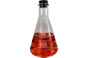 TN LAB SUPPLY TN Lab Erlenmeyer Conical Borosilicate Glass Flask 1000ml 1L with Rubber Stopper