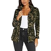 sexycherry Casual Jackets for Women Full Zip Up Long Sleeve Lightweight Outwear Bomber Coats with Pockets