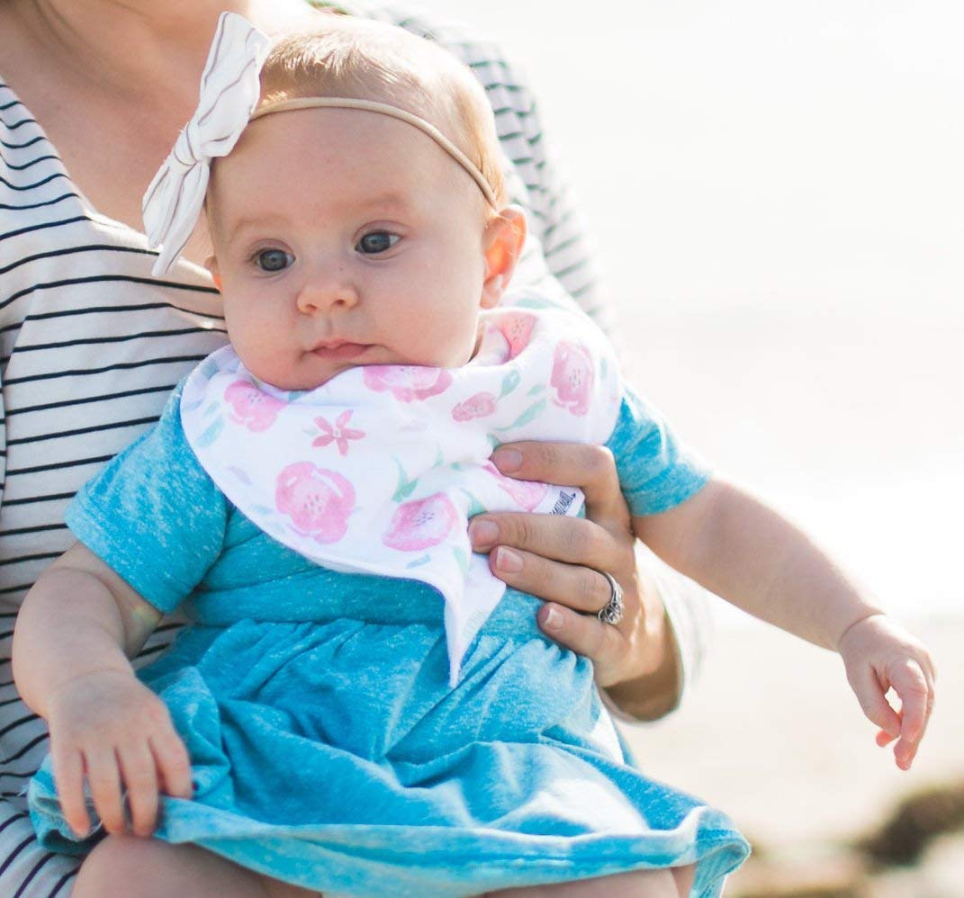 Baby Bandana Bibs | Teething Bibs For Baby Girls, Newborns, 8 Set Baby Bibs and Burp Cloths - Organic, Adjustable & Absorbent Baby Bandana Drool Bibs: Clothing