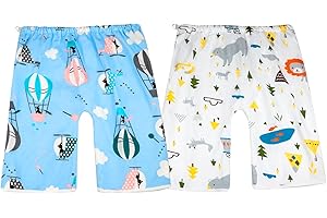 MOEMOE BABY Kids Training Pants Waterproof Diaper Pants Cotton Diaper Short for Baby Boys Girls, 2 Packs