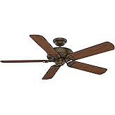 Casablanca 54 inch Indoor Ceiling Fan No Light with Wall Control - Ceiling Fan without Light, Standard Mount, 5 Blades, For B