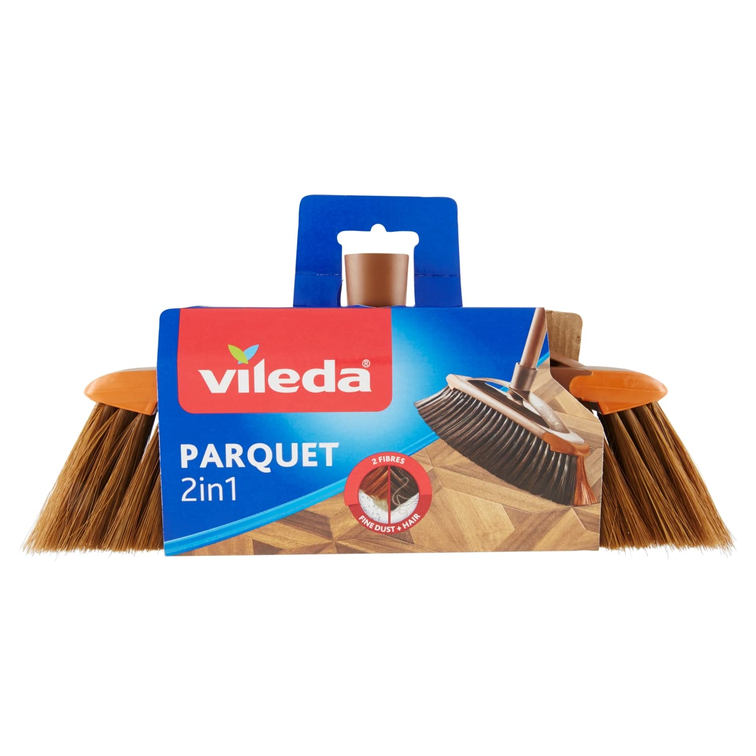 Vileda 2 in 1 Broom Parquet brown