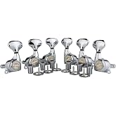 Guyker Guitar Locking Tuners (3L + 3R) - 1:21 Lock String Tuning Key Pegs Machine Head Set Replacement for ST TL SG LP Style Electric, Folk or Acoustic Guitars &ndash; Chrome