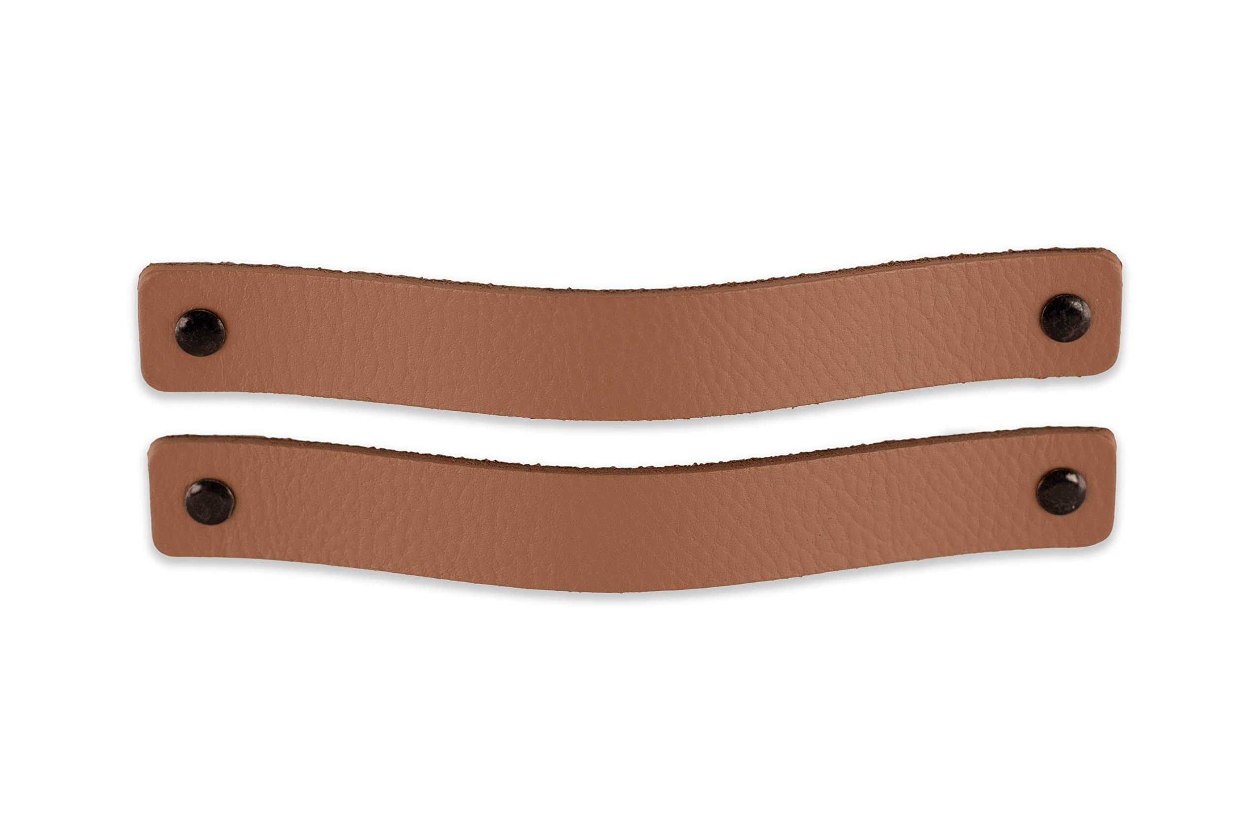 Brute Strength - Leather Handles for Furniture - Taupe - 2 pcs - 20 x 2,5 cm - Cabinet Handle, Door Handle for Kitchen, Bathroom, cabinets, Dresser, Wood โ image 1