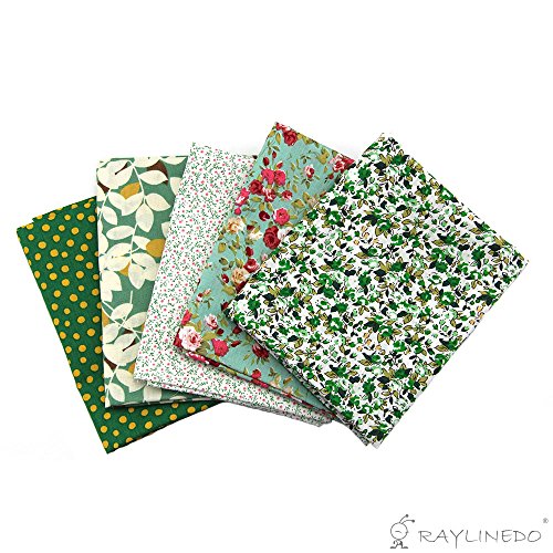 RayLineDo 10 Pcs Different Pattern Multi Color 100% Cotton Poplin Fabric Fat Quarter Bundle 18" x 22" Patchwork Quilting Fabric Paisley and Green Series - Thumbnail 3