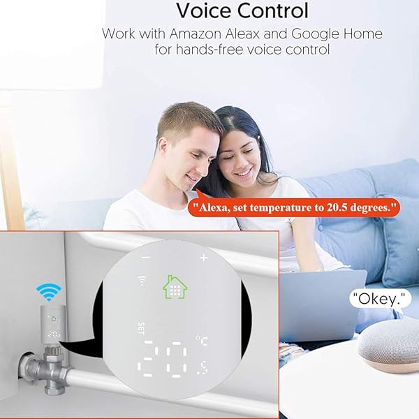 KETOTEK Valvula Termostatica Radiador WiFi Kit de Inicio con ZigBee Gateway Hub Cabezal Termostatico Radiador Compatible Alexa Google Home Tuya App WLAN
