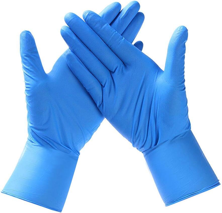 Nitrile Exam Gloves,100 Pcs Comfortable Disposable Exam Gloves Protective - Safety, Powder Free, Latex Free Blue (M)