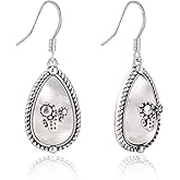 Wrangler Western Turquoise Earrings Jewelry for Women Cowgirl Drop Country Oval Statement Dangle Large Jewelry