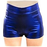Shiny Stretchy Metallic Mini Shorts Hot Pants for Halloween Costume Party