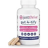 Just Thrive Gut 4-tify - Gut Health Supplements for Women and Men - Anti Bloat, 90 Vegetable Capsules