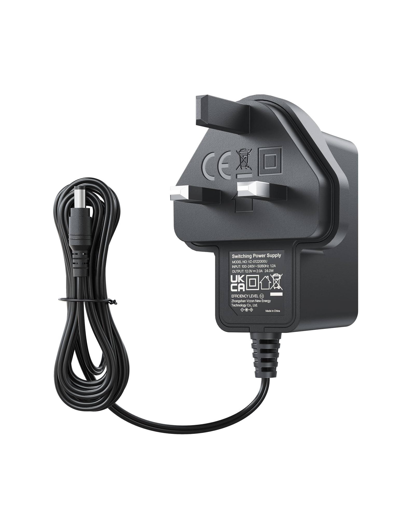 ZOSI 12V 2A 2000MA UK CCTV Power Supply Adapter AC 100-240V to DC 12V Transformer 2.1mm X 5.5mm with 4ft/1.2m Lead, for LCD, Router, Security Camera, Home Surveillance System